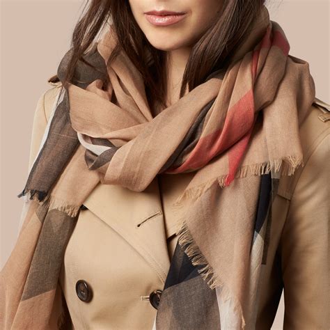 burberry check modal cashmere and silk scarf|Luxury Cashmere Scarves .